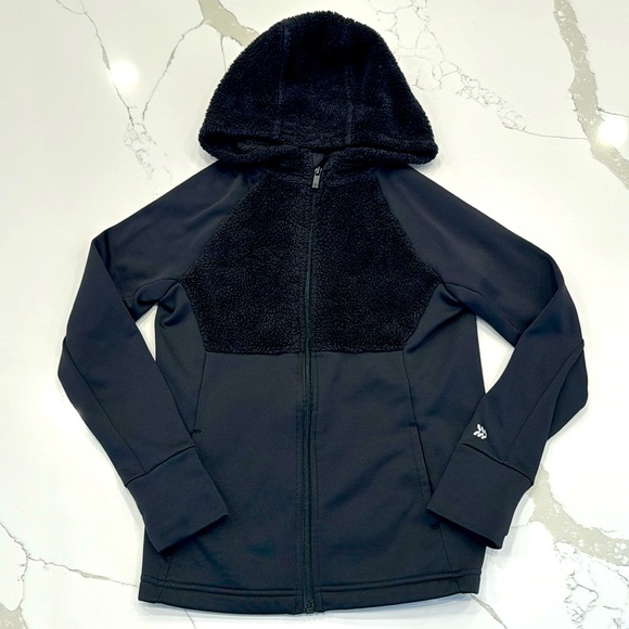 All in Motion Fleece zip up hooded sweatshirt in Black, size M very Cozy! - Picture 1 of 6